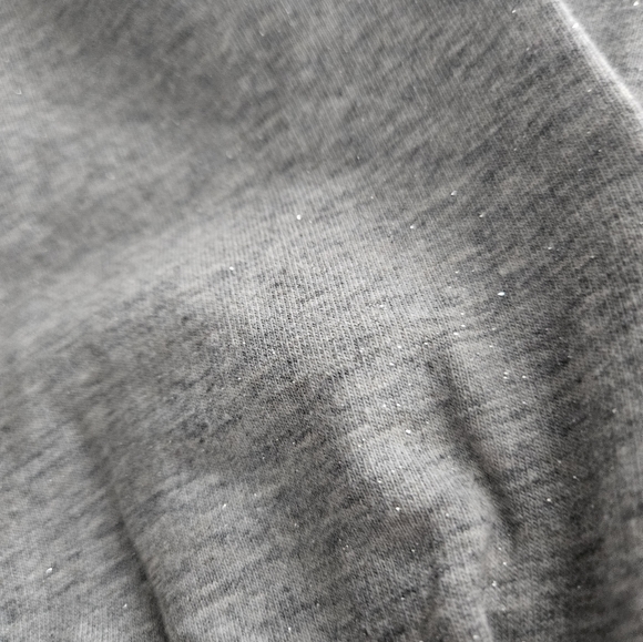 J CREW GRAY SWEATER RUFFLED SHOLDERS SILVER GLITTER WOMENS SMALL NWT - Picture 4 of 7